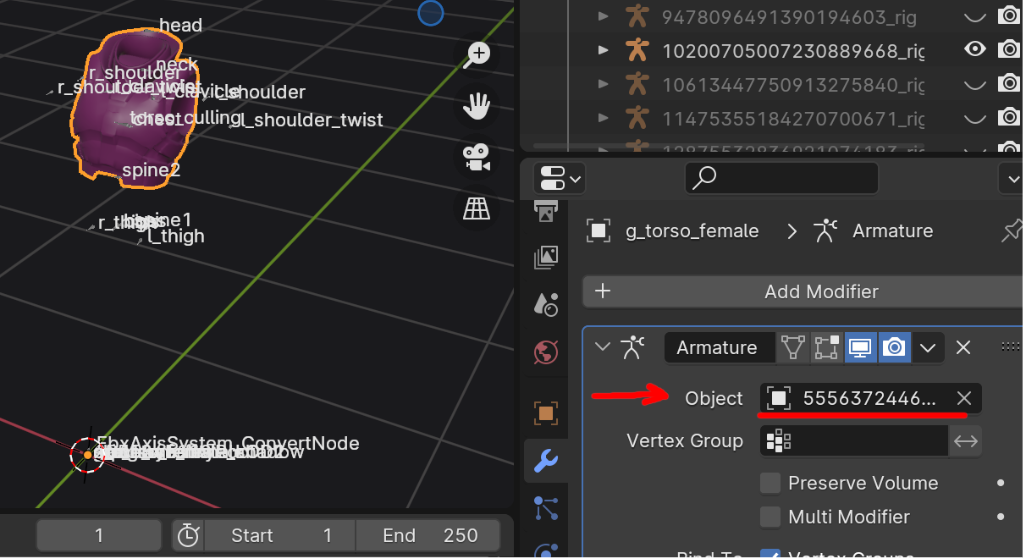 change in Modifier tab