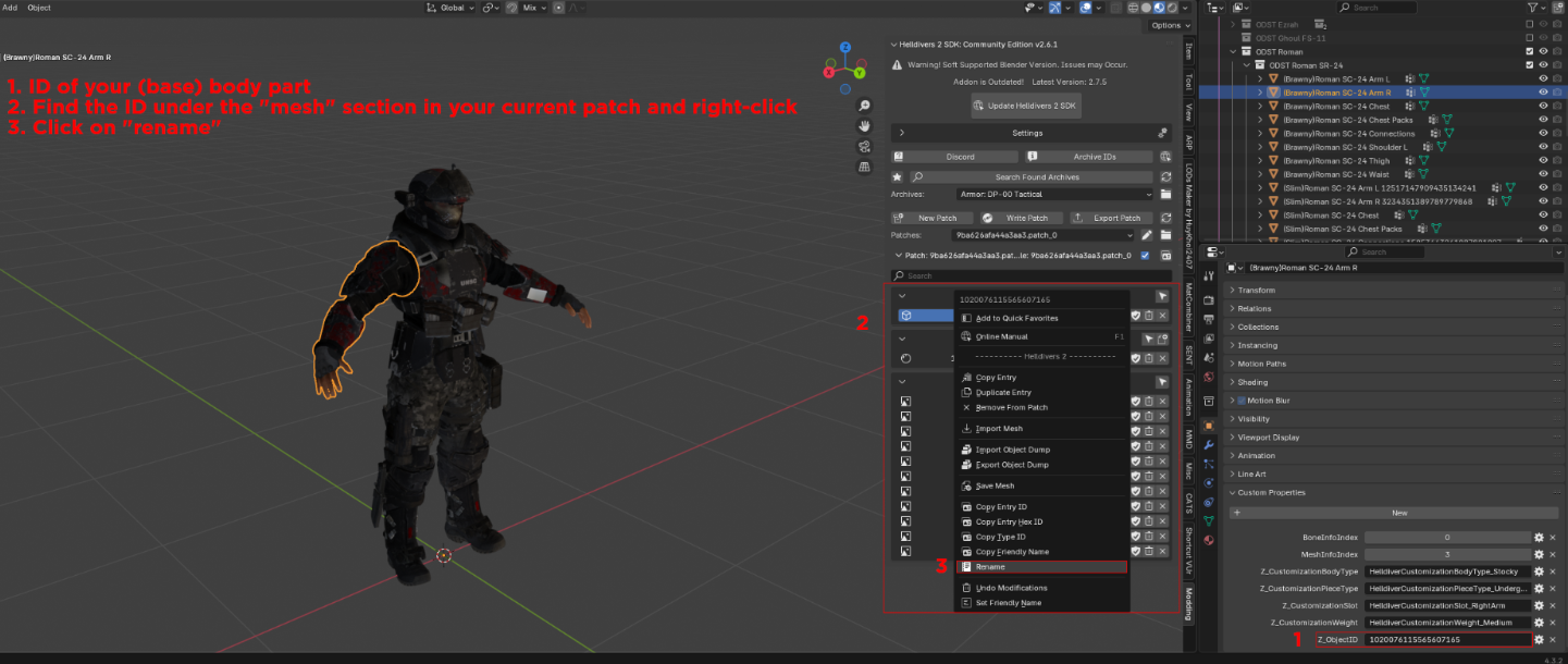Find base mesh ID